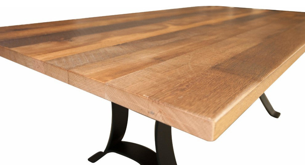Boone Dining Table, Reclaimed Barnwood, Provincial, 48x90, 2 Breadboard Exts