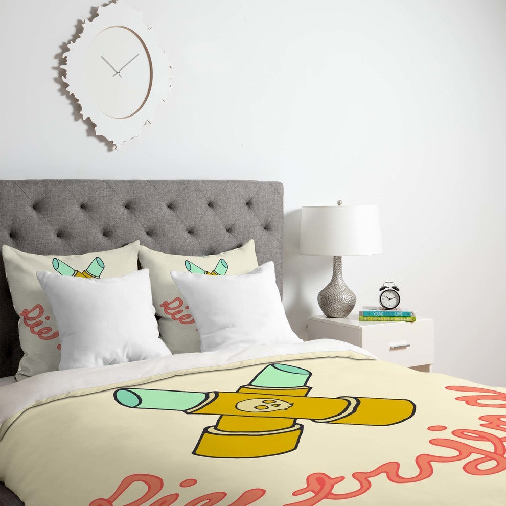 Deny Designs Wesley Bird Die Trying Duvet Cover - Lightweight