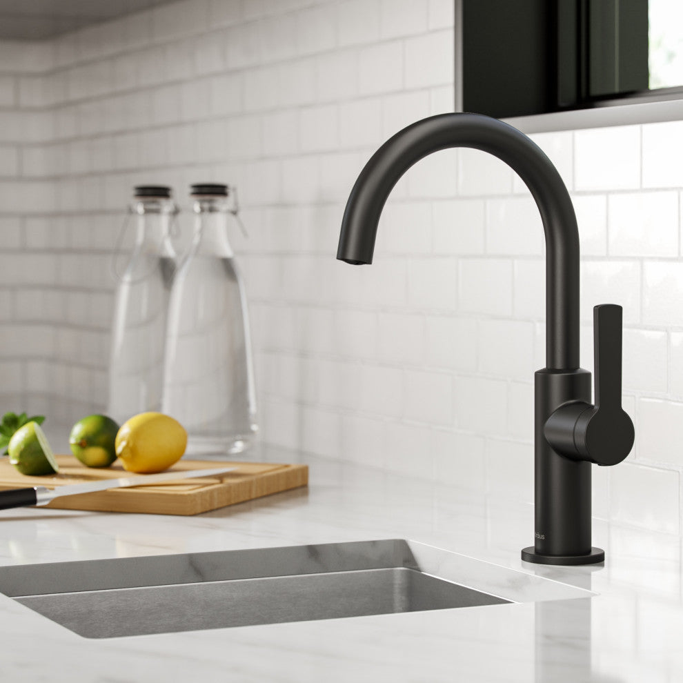 Oletto 1-Hole Kitchen Bar Faucet Matte Black, Model KPF-2822MB