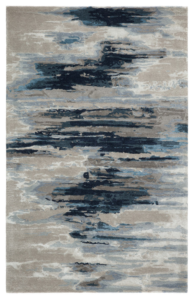 Jaipur Living Ryenn Handmade Abstract Dark Blue/ Gray Area Rug 10'X14'