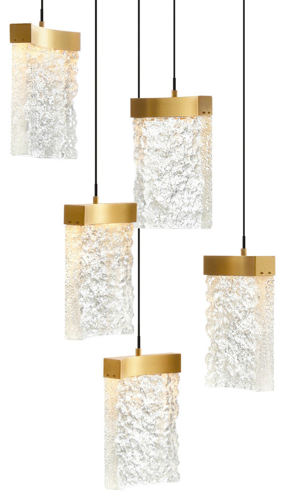 Lava Integrated LED Brass Mini Pendant