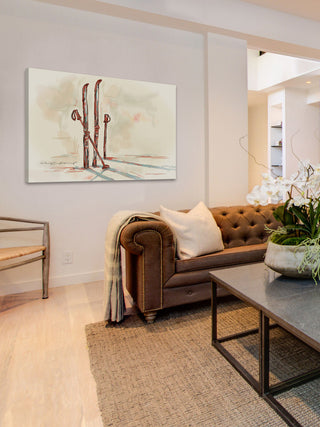 "Skis" Painting Print on Wrapped Canvas