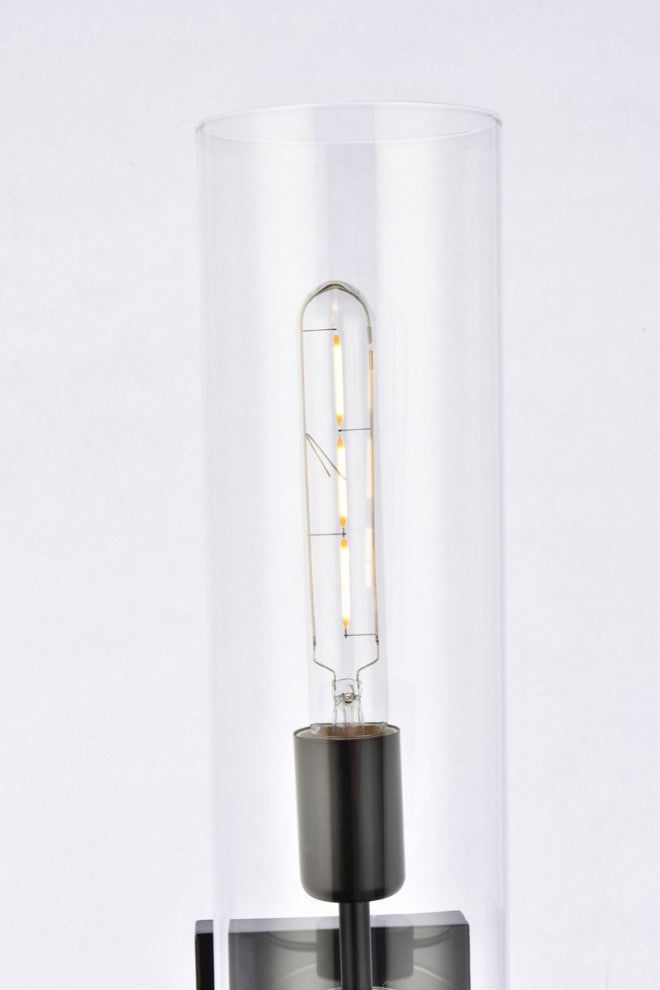 Seren 1-Light Wall Sconce, Black/Clear