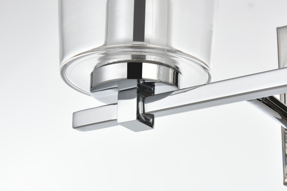 2 Light Chrome And Clear Bath Sconce