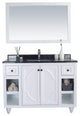 Odyssey, 48, White Cabinet With Black Wood Marble Countertop
