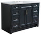 49" Single Sink Vanity, Dark Gray Finish With White Carrara Marble