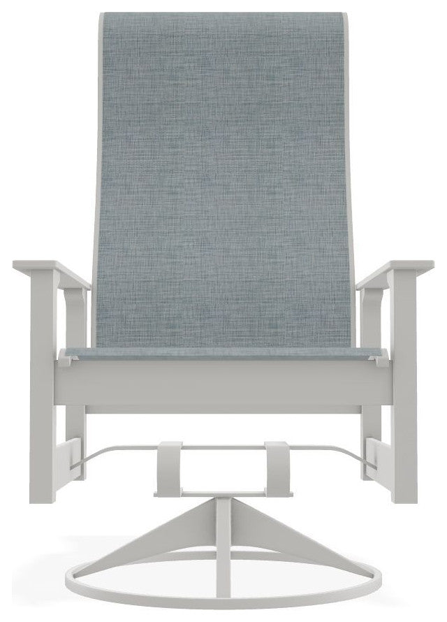 Leeward Sling Outdoor Swivel Rocker, Charm/Snow