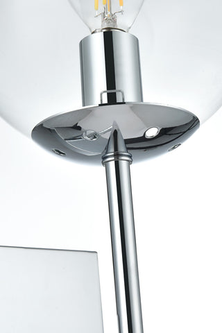 Home Living 6" Wall Sconce Clear Shade, Chrome