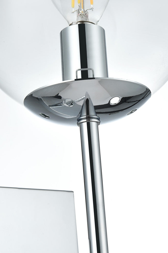 Home Living 6" Wall Sconce Clear Shade, Chrome