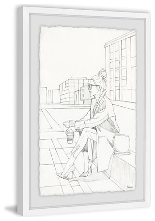 "Coffee Break" Framed Painting Print, 8"x12"