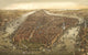 New York City Panoramic, 1873 Wall Map Mural, Peel and Stick 1-Panel, 95"x60"