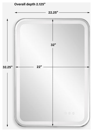 Uttermost 09945 Crofton 22-1/4"W x 32-1/4"H Rectangular Flat - Silver