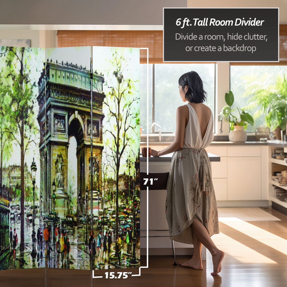 6'' Tall Double Sided Paris Room Divider
