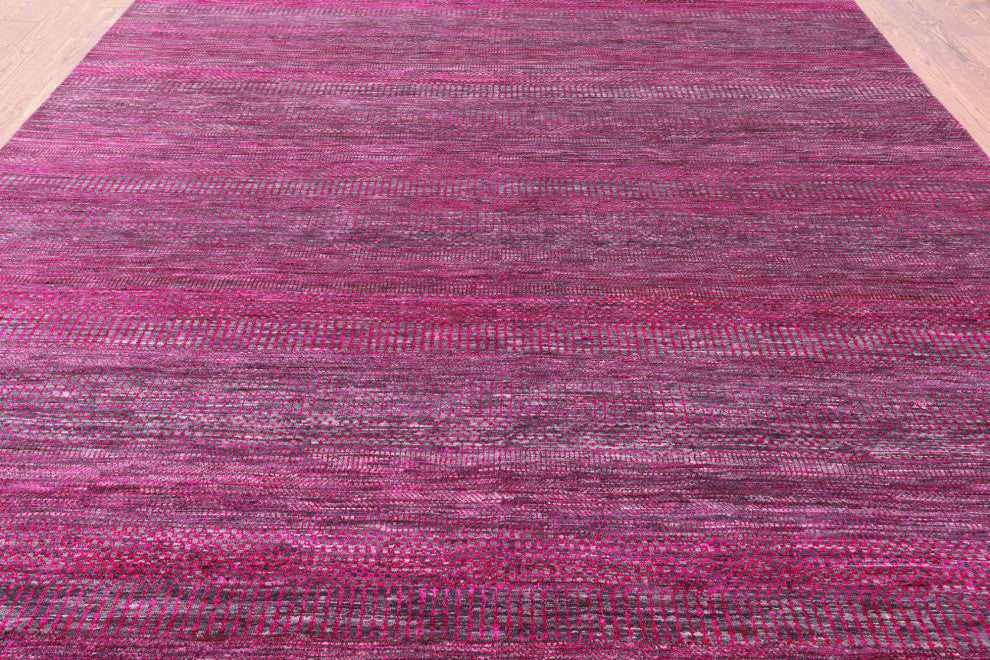 8' 2" X 10' 1" Wool and Silk Super Savannah Gabbeh Hand-Knotted Rug Q6109