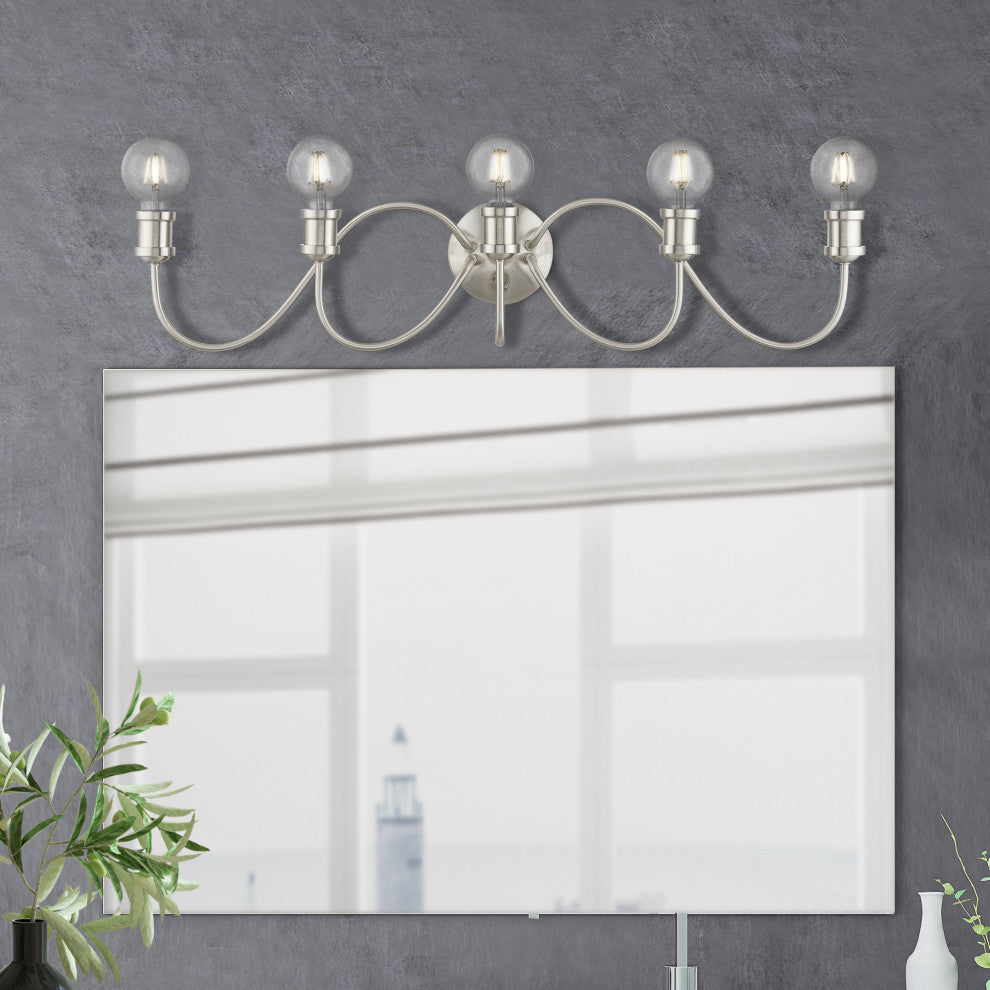 Lansdale 5 Light Brushed Nickel Large Vanity Sconce