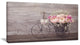 Ranunculus Flowers in Bicycle Vase, Floral Canvas Art Print, 32"x16"
