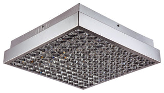 Clear Crystal Boxed Flushmount With Chrome Frame