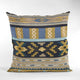 Plutus Blue Unique Lanes Border Luxury Throw Pillow, 18"x18"