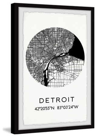 "Detroit Coordinates" Framed Painting Print, 20x30