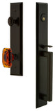 Fifth Avenue 1-Piece Dummy Handleset, D Grip and Baguette Amber Knob, 849262