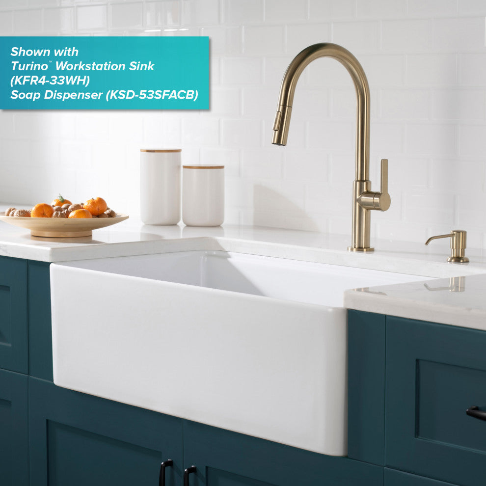 Oletto Pull-Down 1-Hole Kitchen Faucet, Spot Free Antique Champagne Bronze