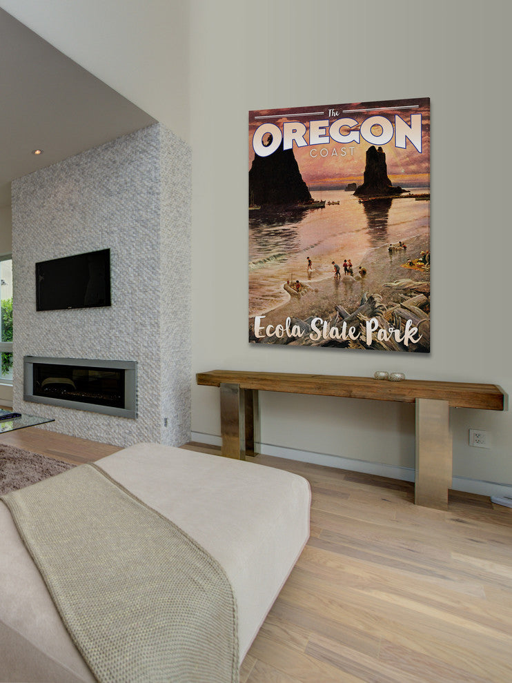 "Travel Oregon" Painting Print on Wrapped Canvas