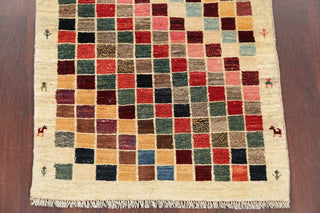 Consigned, Hand-Knotted Traditional Persian Gabbeh Oriental Area Rug, 4'0"X2'10"