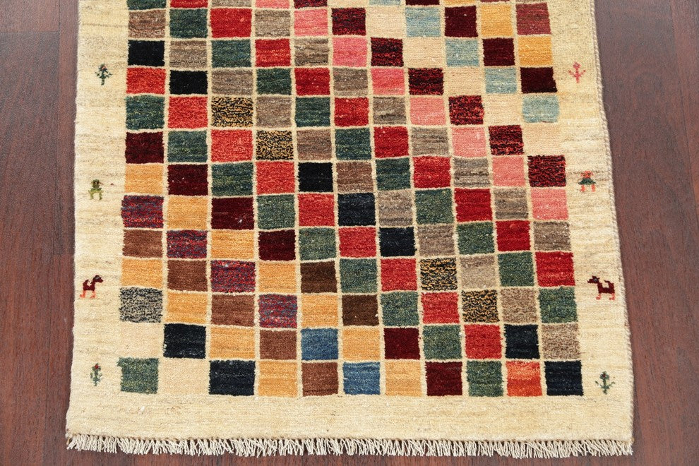 Consigned, Hand-Knotted Traditional Persian Gabbeh Oriental Area Rug, 4'0"X2'10"