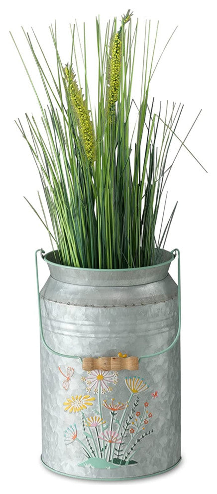 Creamery Milk Can, Wide Neck Vase, 9.5 Inches