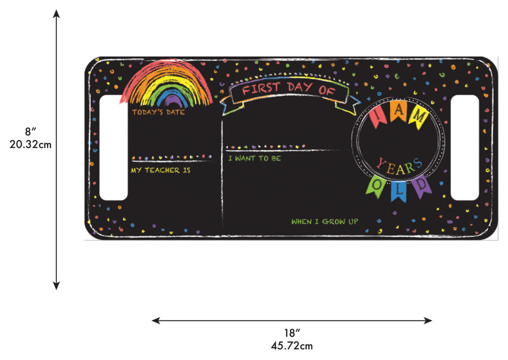 Last or First Day of School Rainbow Chalkboard