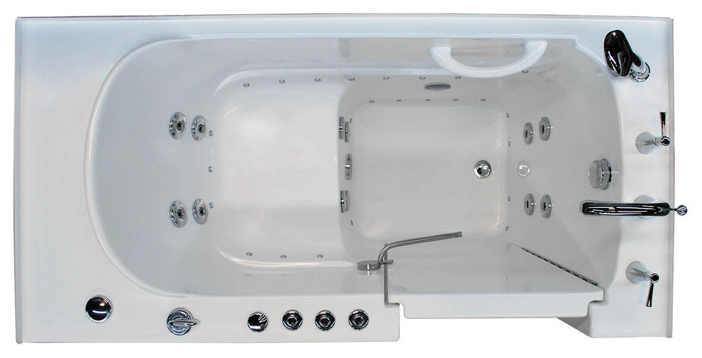 30 x 60 Whirlpool & Air Jetted Walk-In Bathtub, Right Drain Configuration