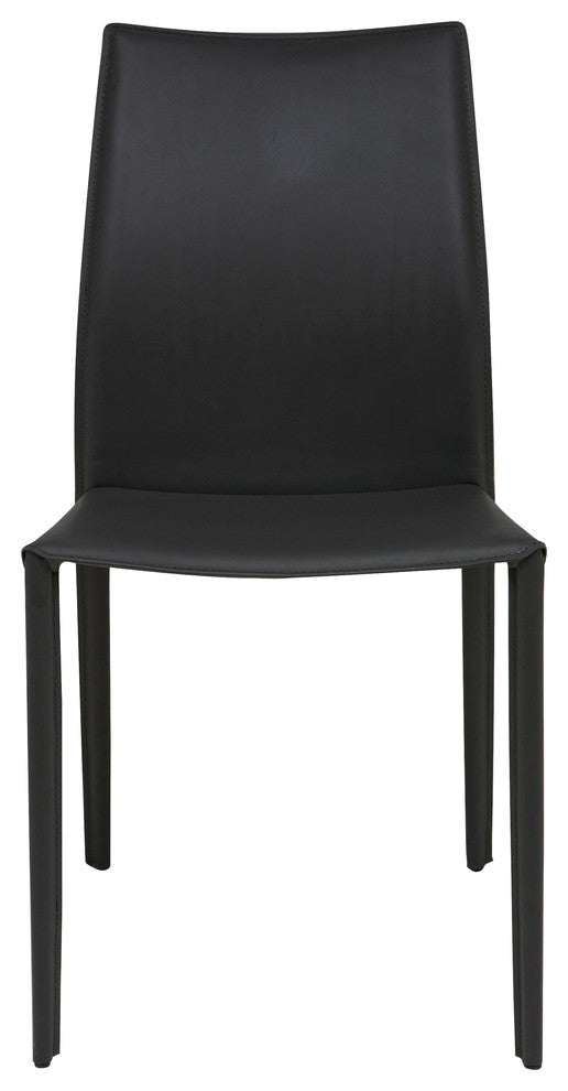 Nuevo Living Sienna Dining Chair, Dark Gray Leather