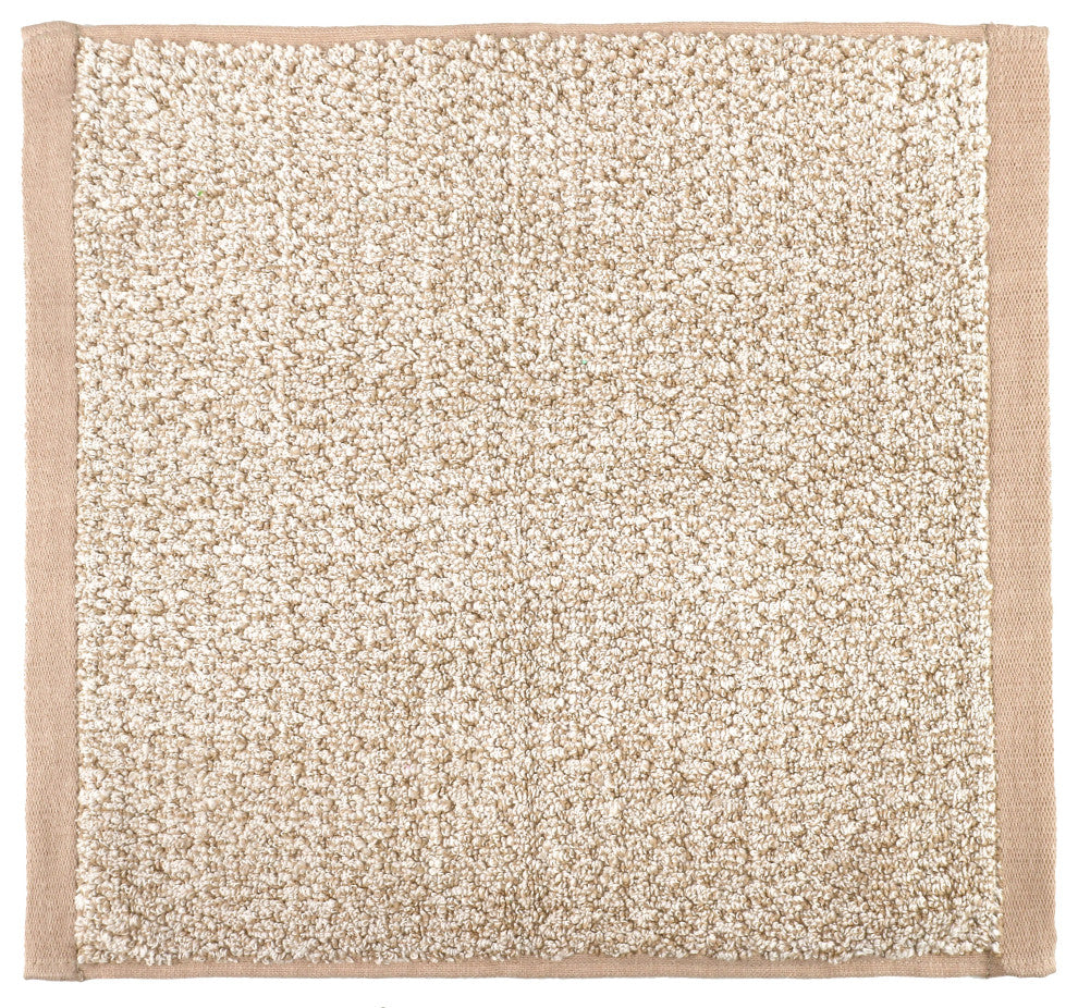 Everplush Diamond Jacquard Washcloth Towel Set, Pack of 6, Khaki (Light Brown)