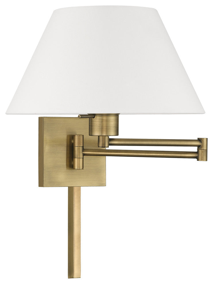 Livex Lighting Antique Brass 1-Light Swing Arm Wall Lamp