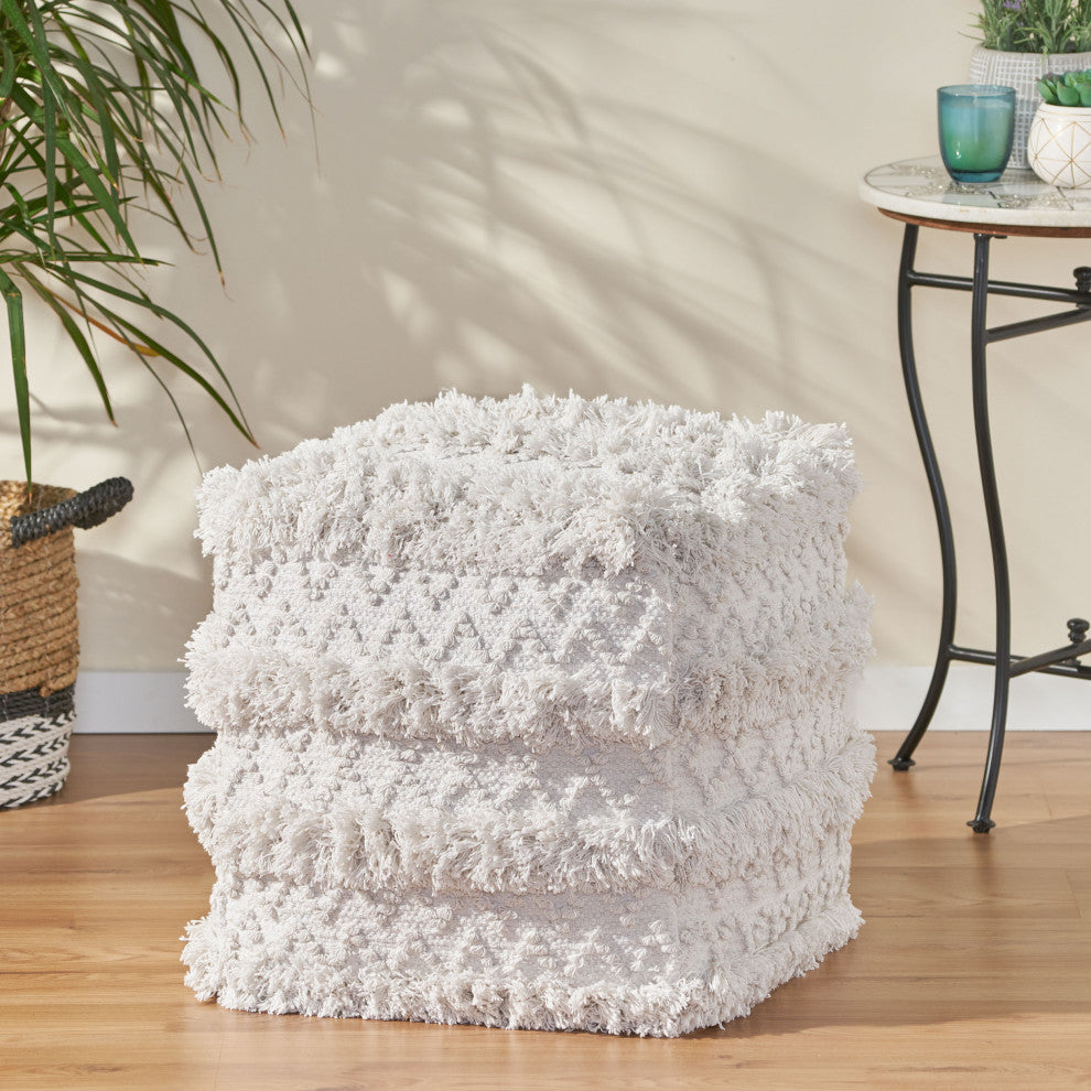 Eugene Boho Fabric Cube Pouf