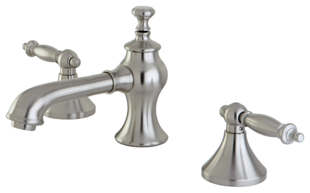 Kingston Brass Widespread Bathroom Faucet With Brass Pop-Up, Brushed Nickel