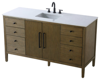 Home Living 60" Single Bathroom Vanity, Hazel Oak