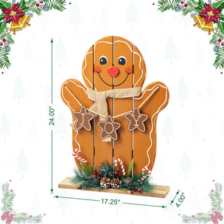 24"H Wood Gingerbread Man Porch Decor