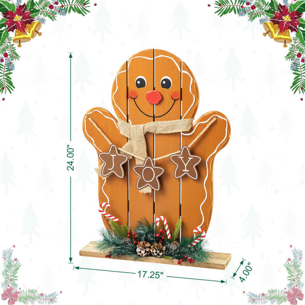 24"H Wood Gingerbread Man Porch Decor
