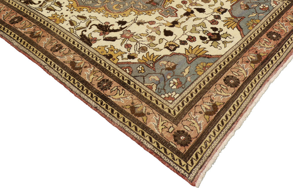 Vintage Turkish Oushak Rug, 04'10 x 07'00