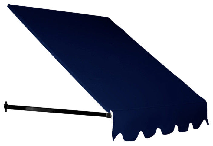 Fixed Cloth Rvt Awntech 4' Dallas Retro Acrylic Fabric Fixed Awning, Navy
