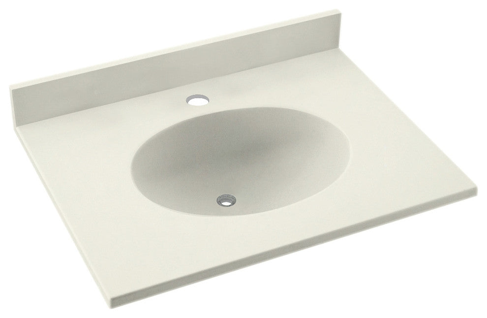 Swan Ellipse Solid Surface Bathroom Vanity Top, Bisque