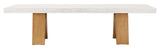Clip Teak and Concrete Dining Table - 87" - White Outdoor Dining Table