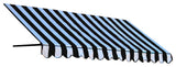 Awntech 6' Dallas Retro Acrylic Fabric Fixed Awning, Black/White Stripe
