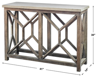 Uttermost Catali Ivory Stone Console Table