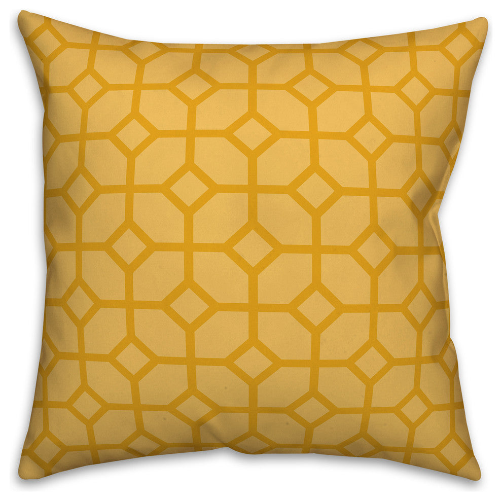 Yellow Geometric 18x18 Throw Pillow Cover