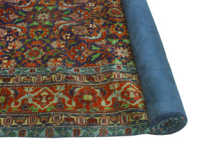 Fine Vintage Distressed Ebo Navy/Rust Rug, 4'9x6'2