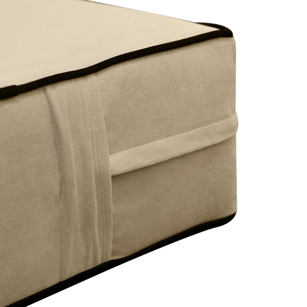 Contrast Pipe 8" Twin 75x39x8 Velvet Indoor Daybed Mattress |COVER ONLY|-AD304