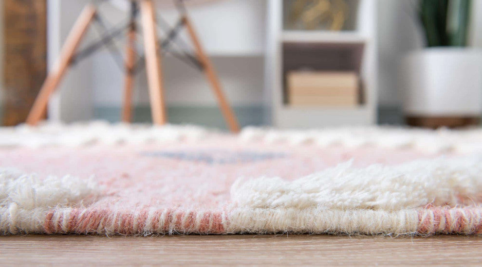 Unique Loom Ivory Mesa Area Rug, Pink, 9'x12', Rectangular