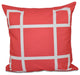 Geometric Decorative Outdoor Pillow, Coral, 20"x20"